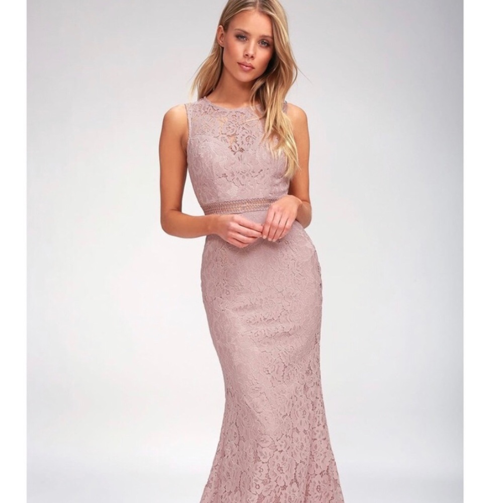 Lulu’s Music of the Heart Mauve lace dress